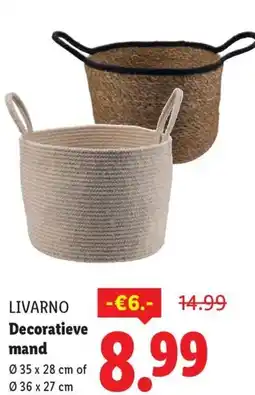 Lidl Livarno Decoratieve mand aanbieding