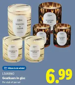 Lidl Livarno Geurkaars in glas aanbieding