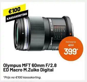 Kamera Express Olympus MFT 60mm F-2.8 ED Macro M.Zuiko Digital €100 Kassakorting aanbieding