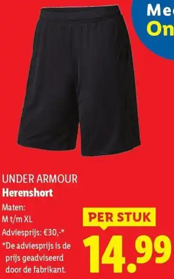 Lidl Under Armour Herenshort aanbieding
