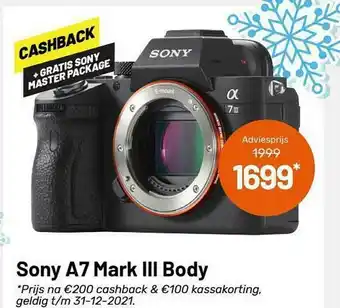 Kamera Express Sony A7 Mark III Body aanbieding