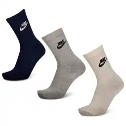 Foot Locker Nike Everyday Essential Crew 3 Pack Sokken Unisex - Beige - Maat 34 - 38 - Katoen aanbieding