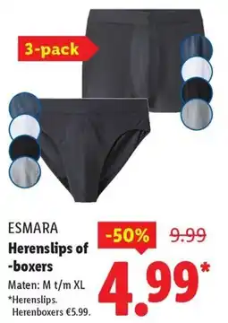 Lidl Esmara Herenslips of boxers aanbieding