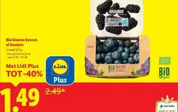 Lidl Bio blauwe bessen of bramen aanbieding