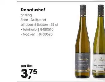 HANOS Donatushof riesling saar - duitsland 75 cl aanbieding