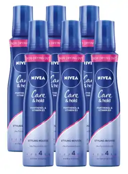De Online Drogist Nivea Care & Hold Styling Mousse Voordeelverpakking 6x150ML aanbieding