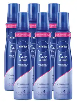 De Online Drogist Nivea Care & Hold Styling Mousse Voordeelverpakking 6x150ML aanbieding