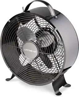 Bol.com Lifetime Air Tafelventilator - 230V - Bureau Ventilator 20CM - 2 Snelheden - Zwart aanbieding
