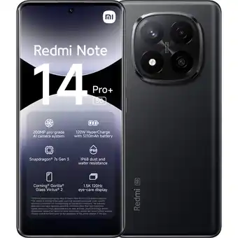 MediaMarkt XIAOMI Redmi Note 14 Pro+ - 5G - 256GB - Midnight Zwart - 256 GB Zwart aanbieding