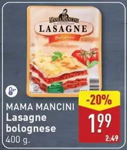ALDI Mama Mancini Lasagne bolognese aanbieding