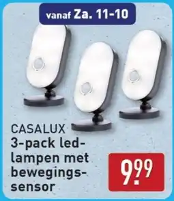ALDI Casalux 3-pack led- lampen met bewegings sensor aanbieding