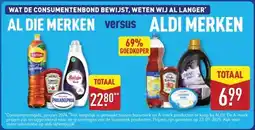 ALDI AL DIE MERKEN versus ALDI MERKEN aanbieding