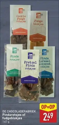 ALDI De chocoladefabriek Pindarotsjes of fudgeblokjes aanbieding