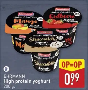 ALDI Ehrmann High protein yoghurt aanbieding