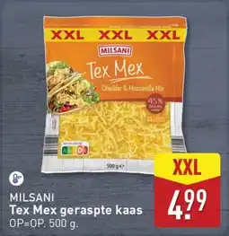 ALDI Milsani Tex Mex geraspte kaas aanbieding