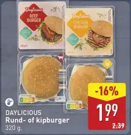 ALDI Daylicious Rund of kipburger aanbieding