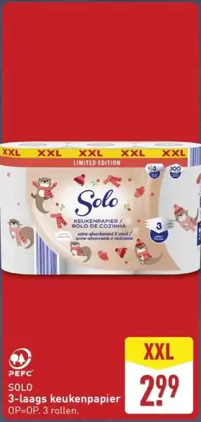 ALDI Solo 3-laags keukenpapier aanbieding