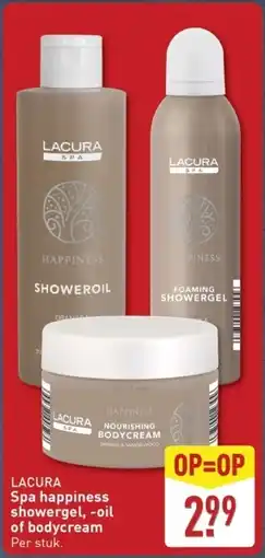 ALDI Lacura Spa happiness showergel, oil of bodycream aanbieding