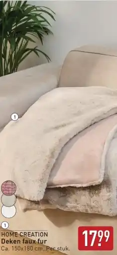 ALDI Home creation Deken faux fur aanbieding