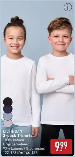 ALDI Lily & dan 3-pack T-shirts aanbieding