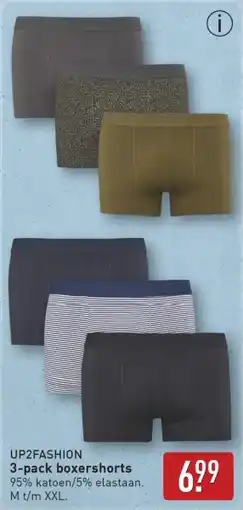 ALDI Up2fashion 3-pack boxershorts aanbieding
