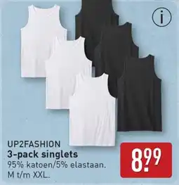 ALDI Up2fashion 3-pack singlets aanbieding