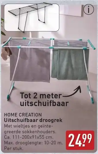 ALDI Home creation Uitschuifbaar droogrek aanbieding