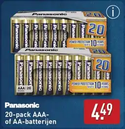 ALDI Panasonic 20-pack AAA of AA-batterijen aanbieding