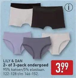 ALDI Lily & dan 2 of 3-pack ondergoed aanbieding