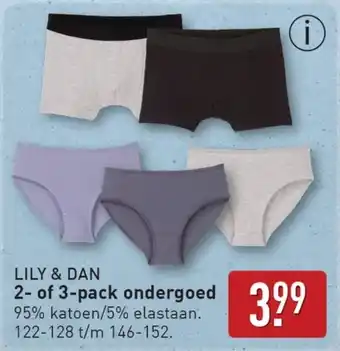 ALDI Lily & dan 2 of 3-pack ondergoed aanbieding