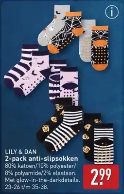 ALDI Lily & dan 2-pack anti-slipsokken aanbieding