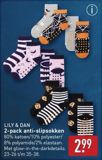 ALDI Lily & dan 2-pack anti-slipsokken aanbieding