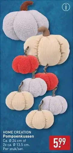ALDI Home creation Pompoenkussen aanbieding