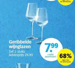 Albert Heijn Geribbelde wijnglazen aanbieding