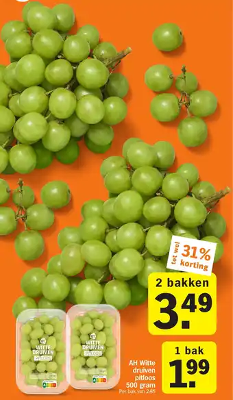 Albert Heijn AH Witte druiven pitloos aanbieding