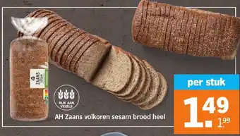 Albert Heijn AH Zaans volkoren sesam brood heel aanbieding