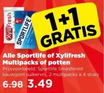 PLUS Alle Sportlife of Xylifresh Multipacks of potten aanbieding
