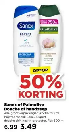 PLUS Sanex of Palmolive Douche of handzeep aanbieding