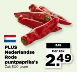 PLUS Plus Nederlandse Rode Puntpaprika's aanbieding