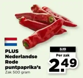 PLUS Plus Nederlandse Rode Puntpaprika's aanbieding
