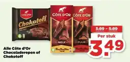PLUS Alle Côte d'Or Chocoladerepen of Chokotoff aanbieding