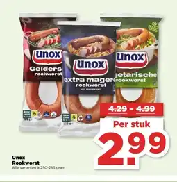 PLUS Unox Rookworst aanbieding
