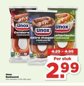 PLUS Unox Rookworst aanbieding