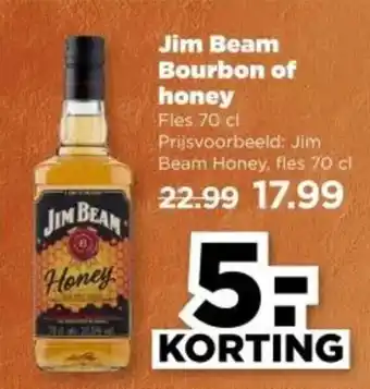 PLUS Jim Beam Bourbon of honey aanbieding