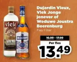 PLUS Dujardin Vieux, Vlek Jonge jenever of Weduwe Joustra Beerenburg aanbieding
