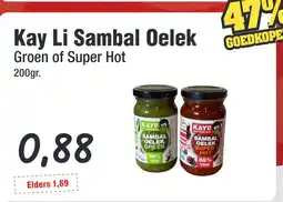 Budget Food Kay Li Sambal Oelek Groen of Super Hot aanbieding