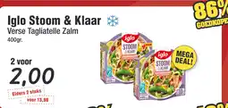 Budget Food Iglo Stoom & Klaar Verse Tagliatelle Zalm aanbieding