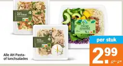Albert Heijn Alle AH Pasta- of lunchsalades aanbieding