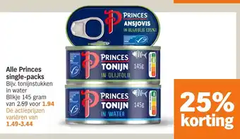 Albert Heijn Alle Princes single-packs aanbieding