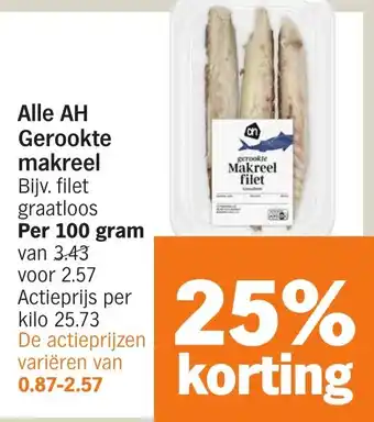 Albert Heijn Alle AH Gerookte makreel aanbieding